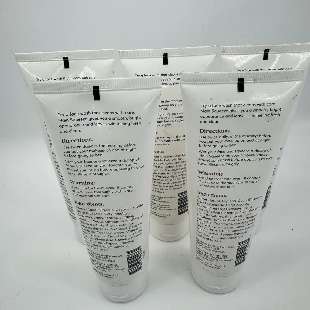 5 X Vanity Planet Main Squeeze Cleanser 4oz Lot 5 Daily Cream Face Wash NOS USA